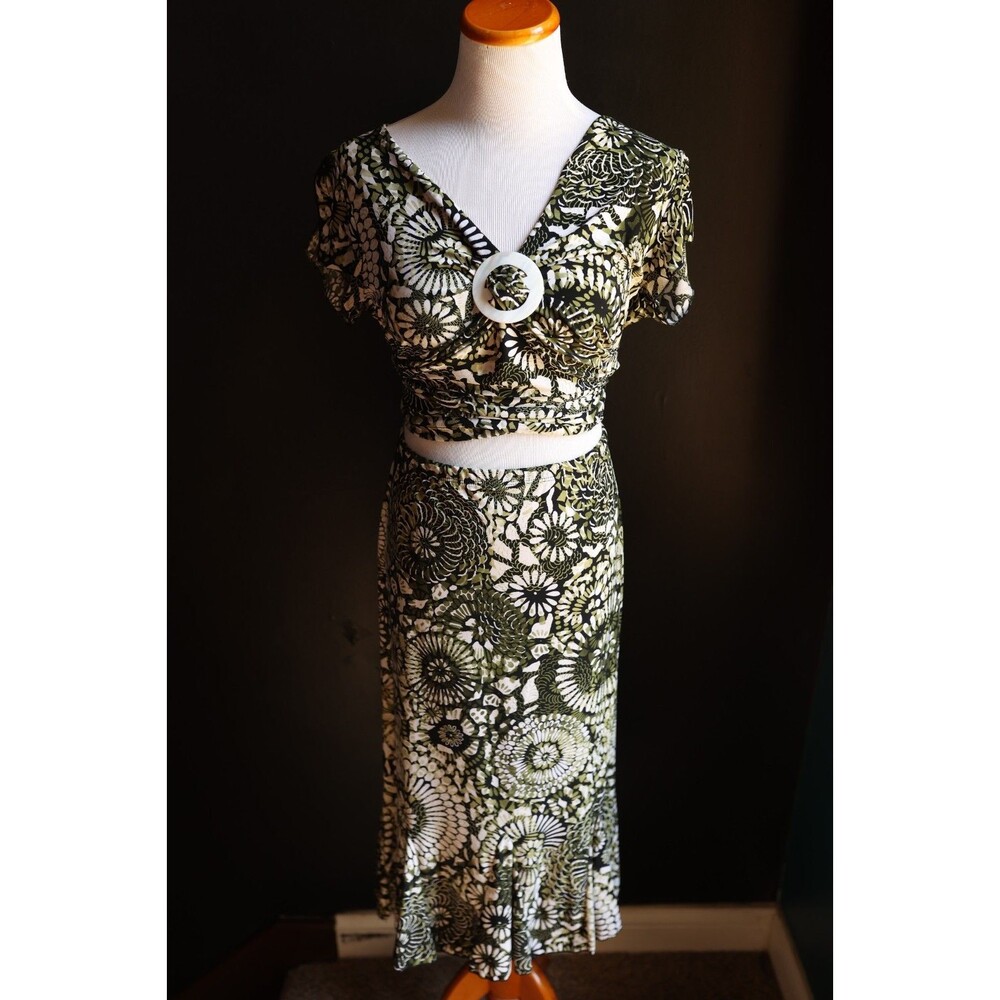 Vintage Y2K Saint Tropez West Skirt Top Set Whimsigoth Fairy Grunge Boho Earthy